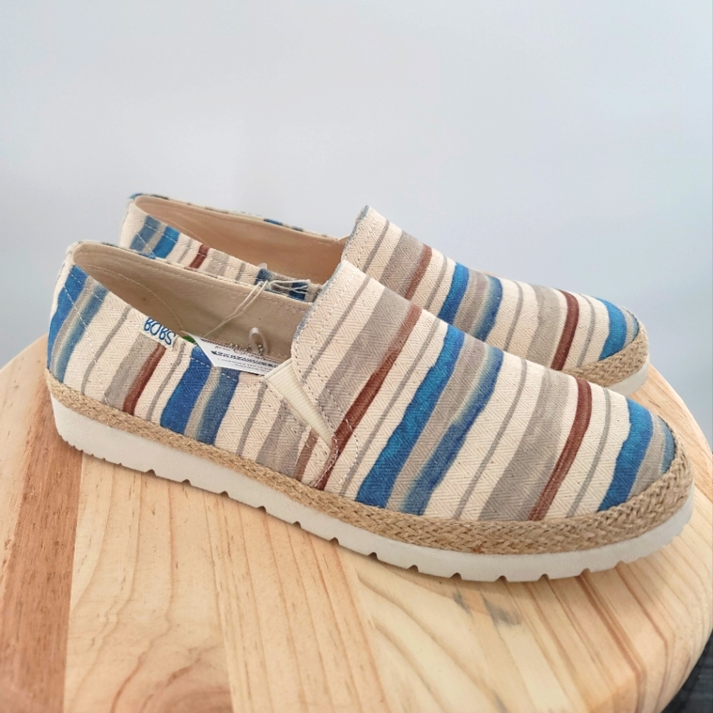 Bobs From Skechers Womens Espadrille Shoes 113244 Memory Foam Multicolor Sz 11W